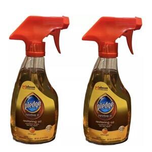 (2) Pledge Revive It Restoring Oil Spray 16 oz Orange Unsealed Wood SC Johnson